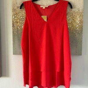 Michael Kors Layered V-Neck Top (NWT)